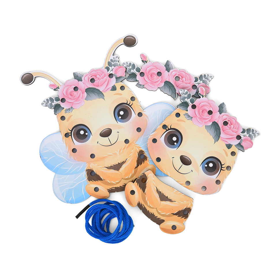 Дерев'яна іграшка-шнурівка 