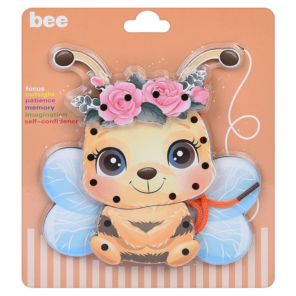 Дерев'яна іграшка-шнурівка 