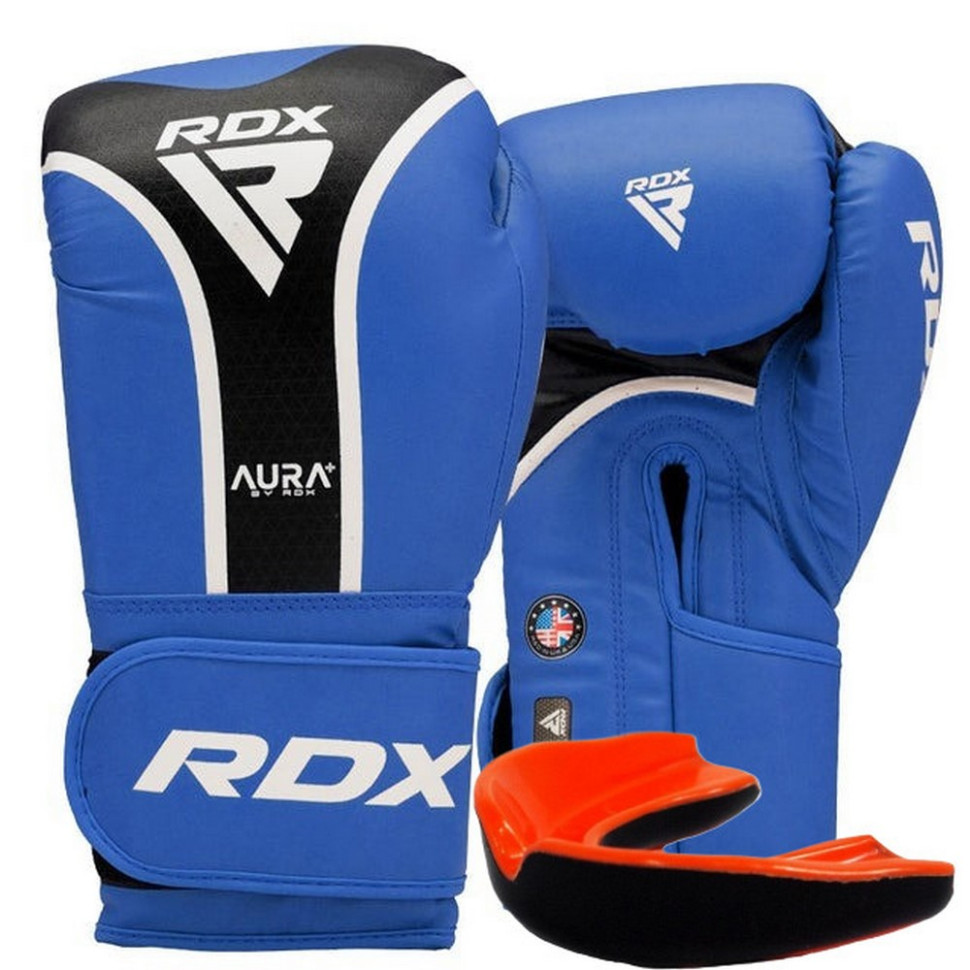 Боксерські рукавиці AURA PLUS T-17 RDX Inc Limited BGR-T17UB-16OZ+ Blue/Black 16 унцій (капа в комплекті)