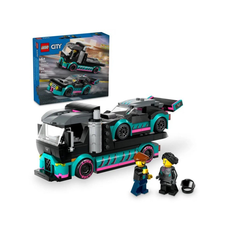 Конструктор Автомобіль для гонки та автовоз LEGO 60406, 328 деталей