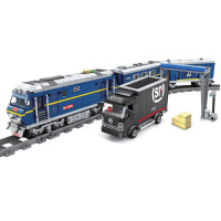 Конструктор "Поезд DF11 Z с рельсами" ZIPP Toys 98220(Blue) Тепловоз