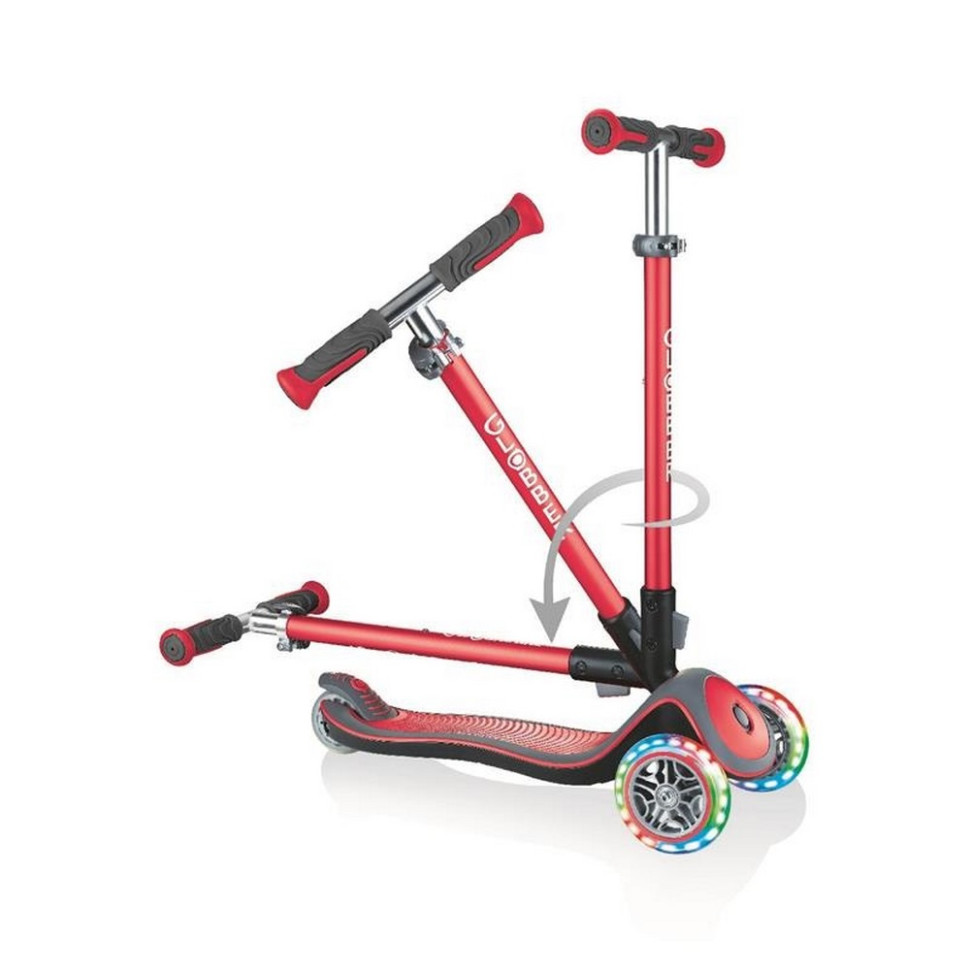 Дитячий триколісний самокат ELITE DELUXE GLOBBER 444-402 червоний, колеса з підсвічуванням