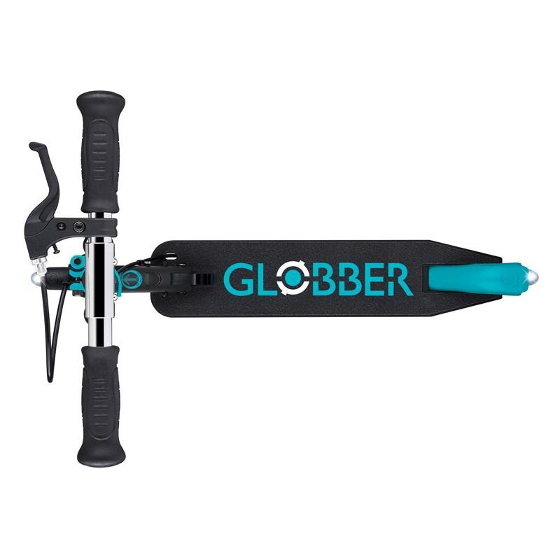 Самокат двоколісний FLOW ELEMENT JUNIOR LIGHTS GLOBBER 729-105 чорно-бірюзовий