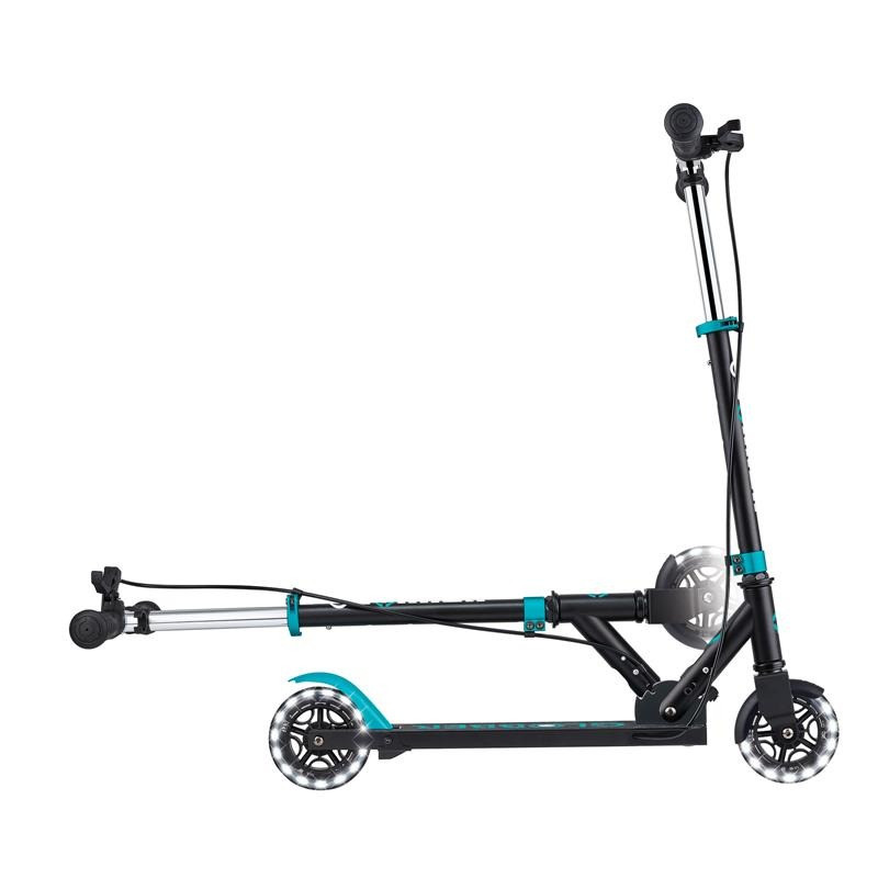Самокат двоколісний FLOW ELEMENT JUNIOR LIGHTS GLOBBER 729-105 чорно-бірюзовий