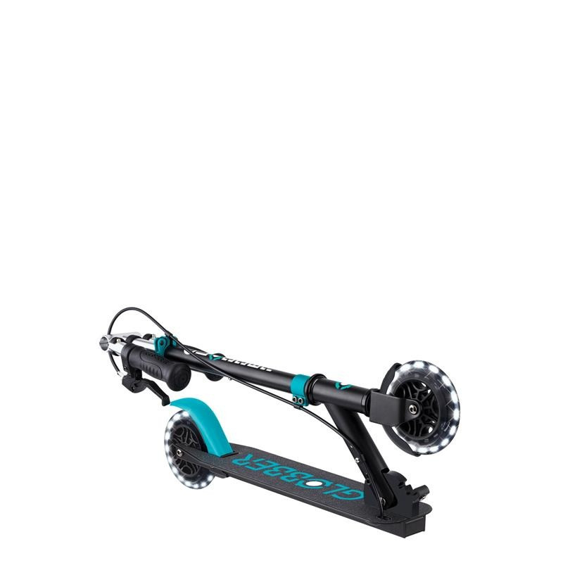 Самокат двоколісний FLOW ELEMENT JUNIOR LIGHTS GLOBBER 729-105 чорно-бірюзовий