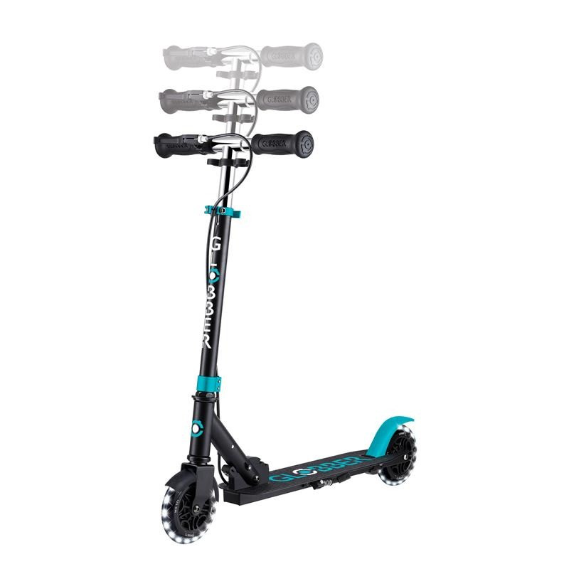 Самокат двоколісний FLOW ELEMENT JUNIOR LIGHTS GLOBBER 729-105 чорно-бірюзовий