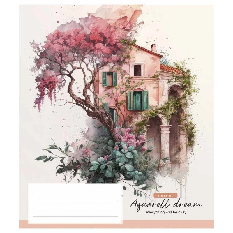 Тетрадь общая «Aquarell dream» Школярик 036-3289L-5 в линию, 36 листов