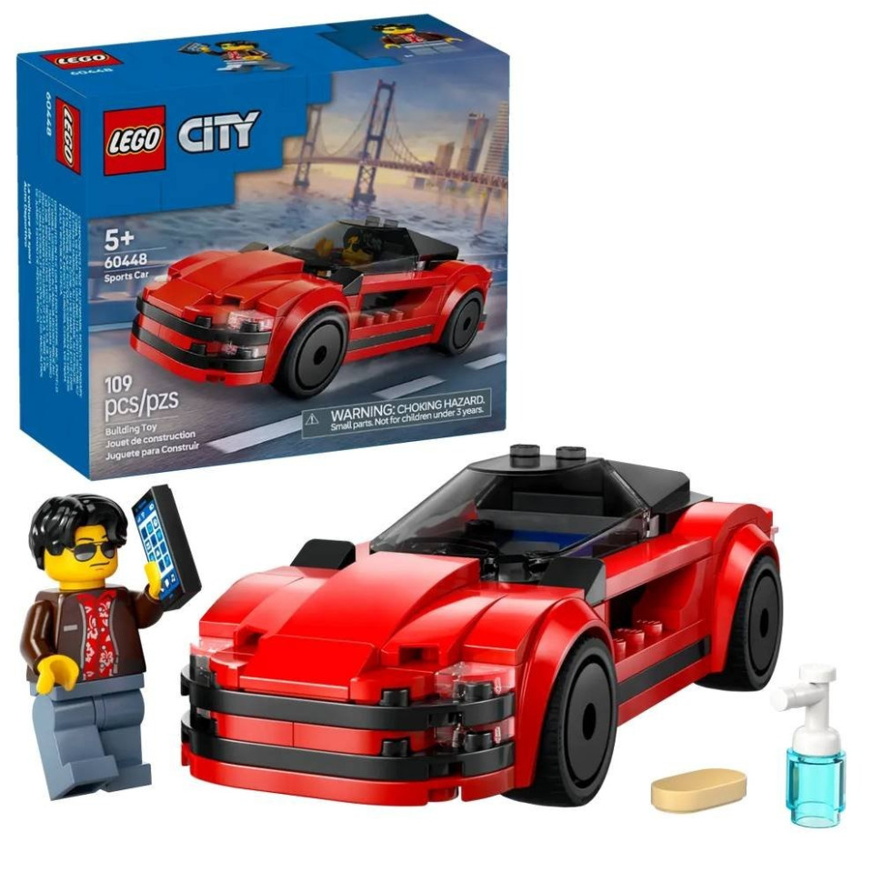 Конструктор Красный спортивный автомобиль LEGO 60448, 109 деталей