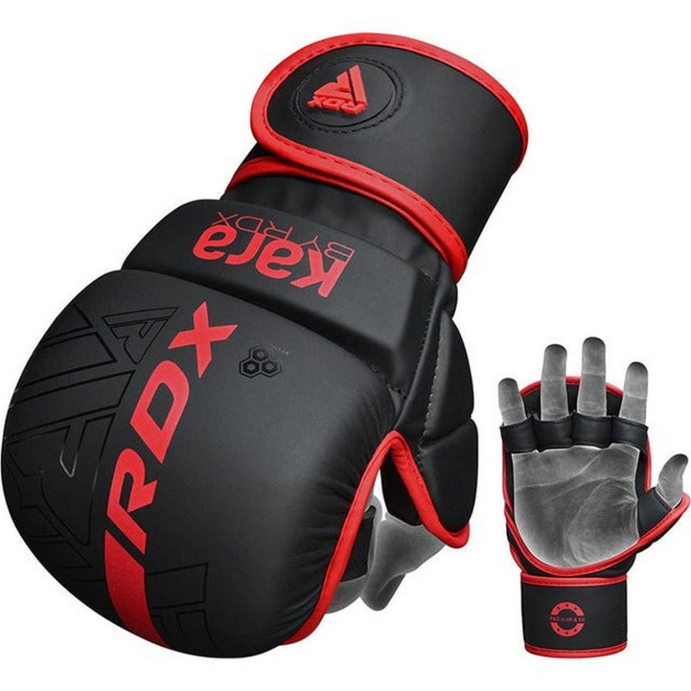 Перчатки для ММА F6 KARA Matte RDX Inc Limited GSR-F6MR-S/M+ Red, S/M (капа в комплекте)