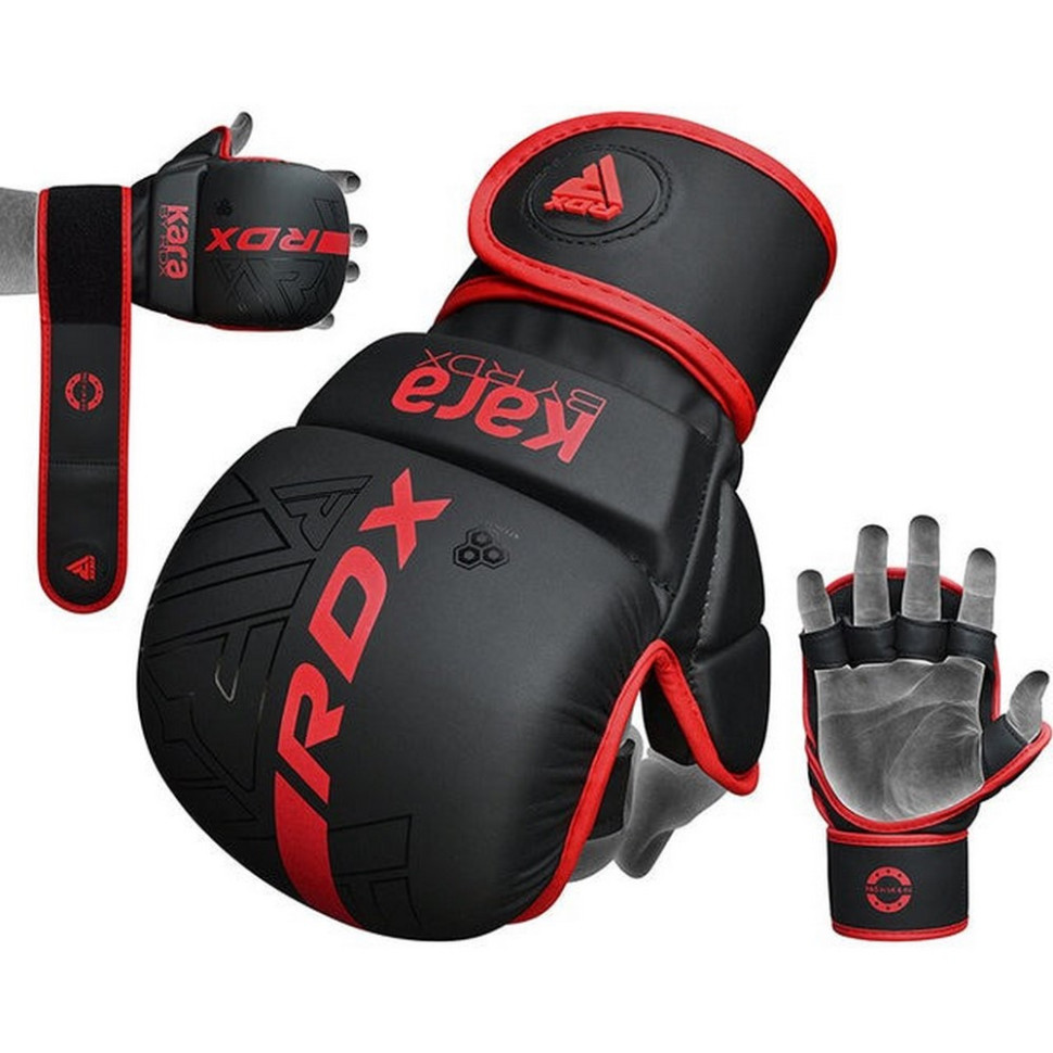 Перчатки для ММА F6 KARA Matte RDX Inc Limited GSR-F6MR-S/M+ Red, S/M (капа в комплекте)