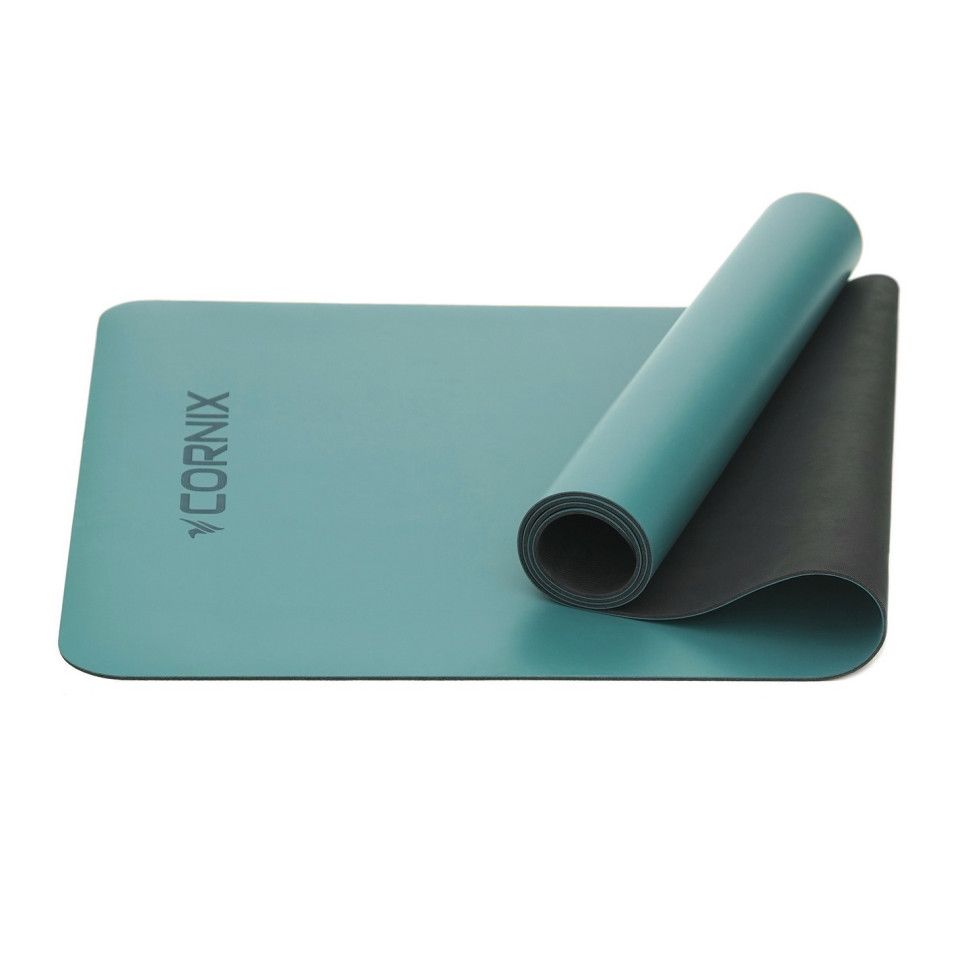 Килимок спортивний для йоги та фітнесу Cornix XR-0318 Turquoise 183 x 68 x 0.4 см