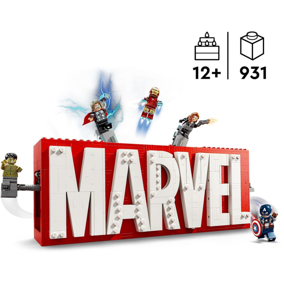 Конструктор LEGO Super Heroes Логотип и минифигурки MARVEL 76313, 931 деталь