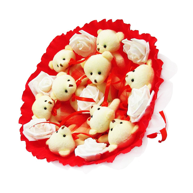 Букет из игрушек Мишки 9 красный 5338IT