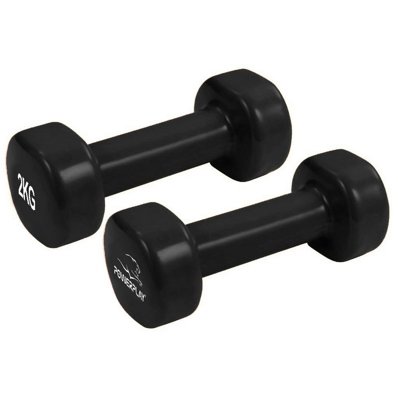 Гантели виниловые PowerPlay PP_4121_2*2kg 2 по 2 кг, Черные