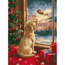 Картина по номерам "Мечтательный щенок" &copy;art_selena_ua Идейка KHO5149, 30х40 см