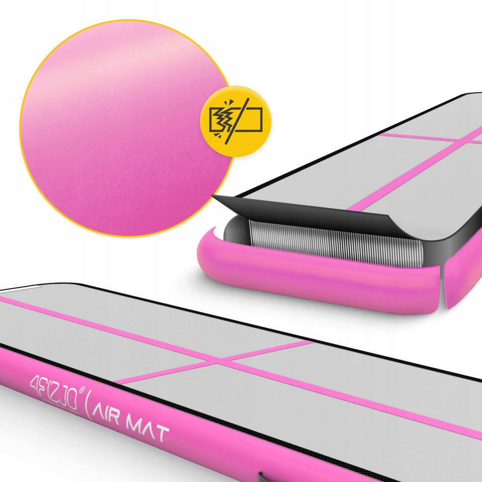 Мат надувний гімнастичний Air Track Mat 4FIZJO P-5907739311788, 400 x 100 x 15 см, White/Pink
