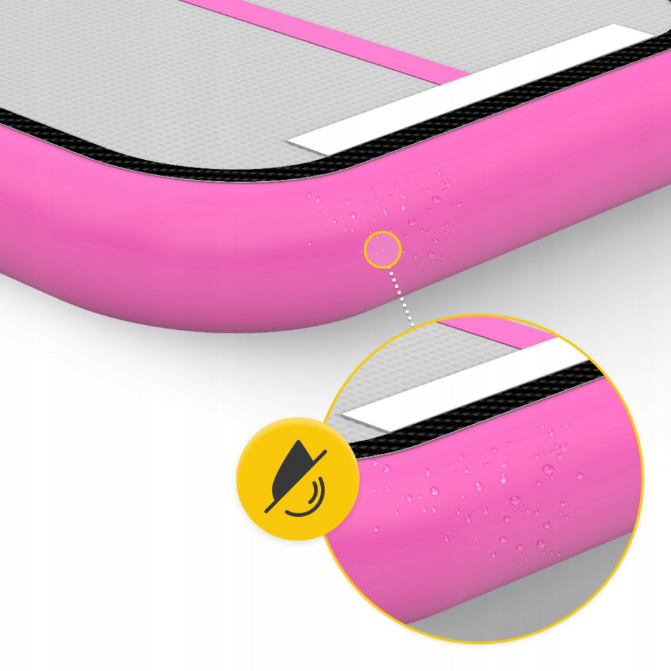 Мат надувний гімнастичний Air Track Mat 4FIZJO P-5907739311788, 400 x 100 x 15 см, White/Pink