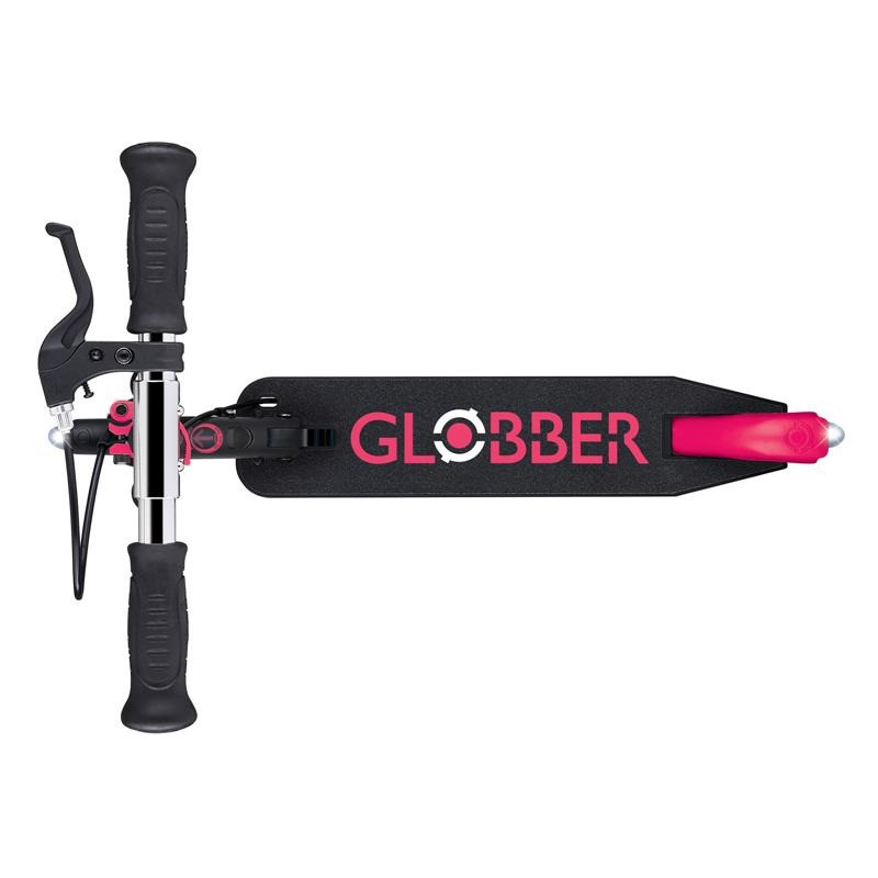 Самокат двухколесный FLOW ELEMENT JUNIOR LIGHTS GLOBBER 729-110 черно-розовый
