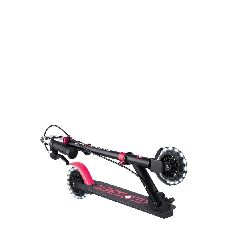 Самокат двухколесный FLOW ELEMENT JUNIOR LIGHTS GLOBBER 729-110 черно-розовый
