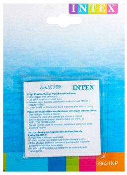 Самоклейки Intex 59631. Розмір 7 х 7 см, 6 шт (Рем-комплект 59631 латка 49 кв см, на аркуші)