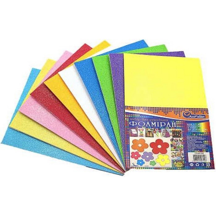 Набір кольорового фоамірану з глітером Bambi 17IA4-MIX 1,7-0,1 мм 10 аркушів