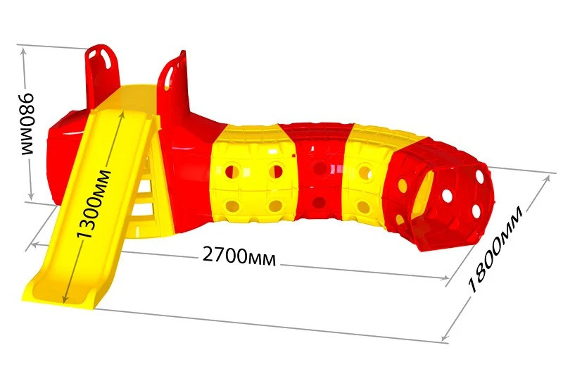 Гірка з тунелем DOLONI TOYS Жовто-Червона 01470/2 по цене 3 696 грн.