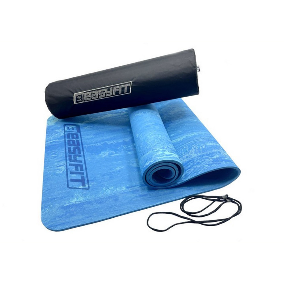 Коврик для йоги и фитнеса PER Premium Mat EasyFit EF-1930s-1-BL 8 мм, синий