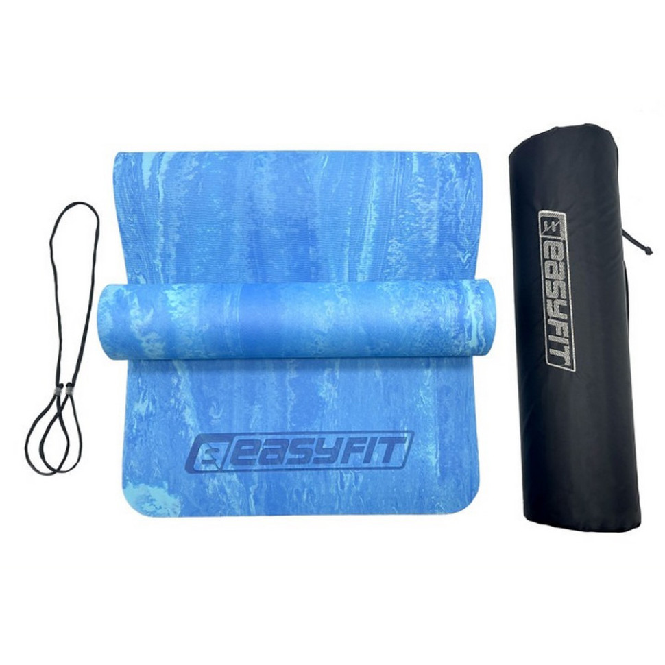 Коврик для йоги и фитнеса PER Premium Mat EasyFit EF-1930s-1-BL 8 мм, синий