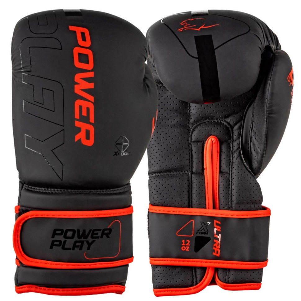 Боксерские перчатки 3024 Ultra Mat PowerPlay PP_3024_16oz_Bl/Red, размер 16 унций