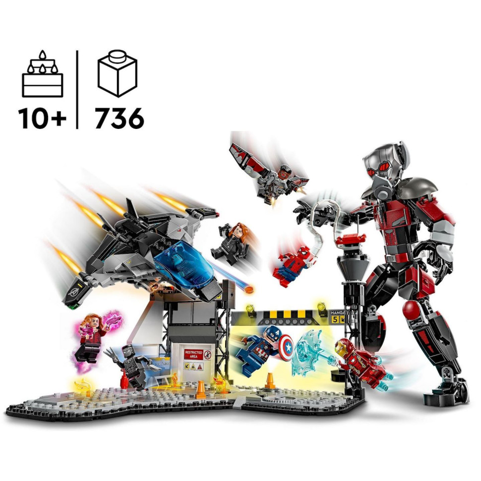 Конструктор LEGO Super Heroes Перший месник: Протистояння Пригодницька битва 76314, 736 деталей