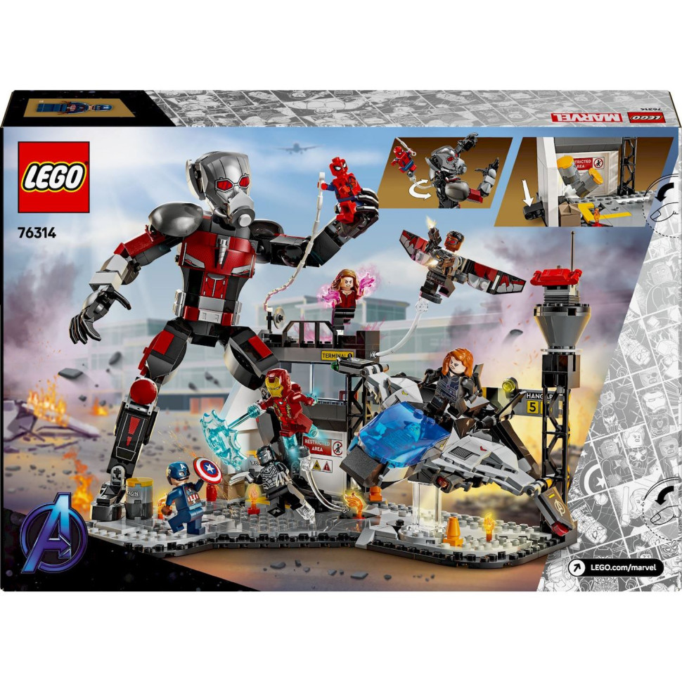 Конструктор LEGO Super Heroes Перший месник: Протистояння Пригодницька битва 76314, 736 деталей
