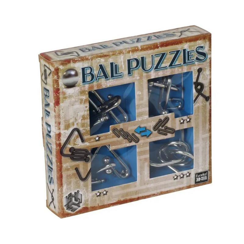 Набор металлических головоломок Ball Puzzles Eureka 3D Puzzle 473203, 4 штуки 