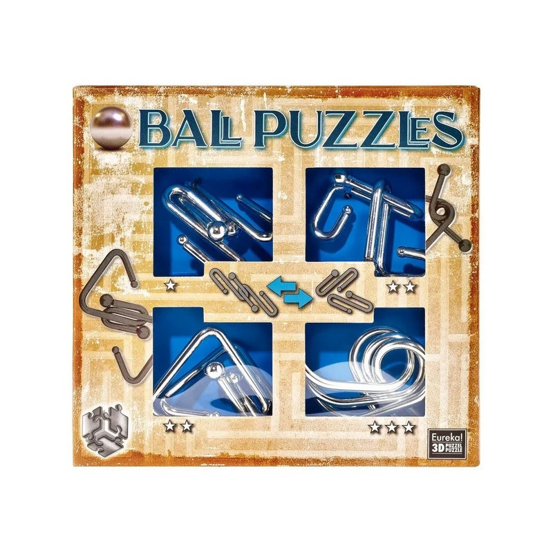 Набор металлических головоломок Ball Puzzles Eureka 3D Puzzle 473203, 4 штуки 