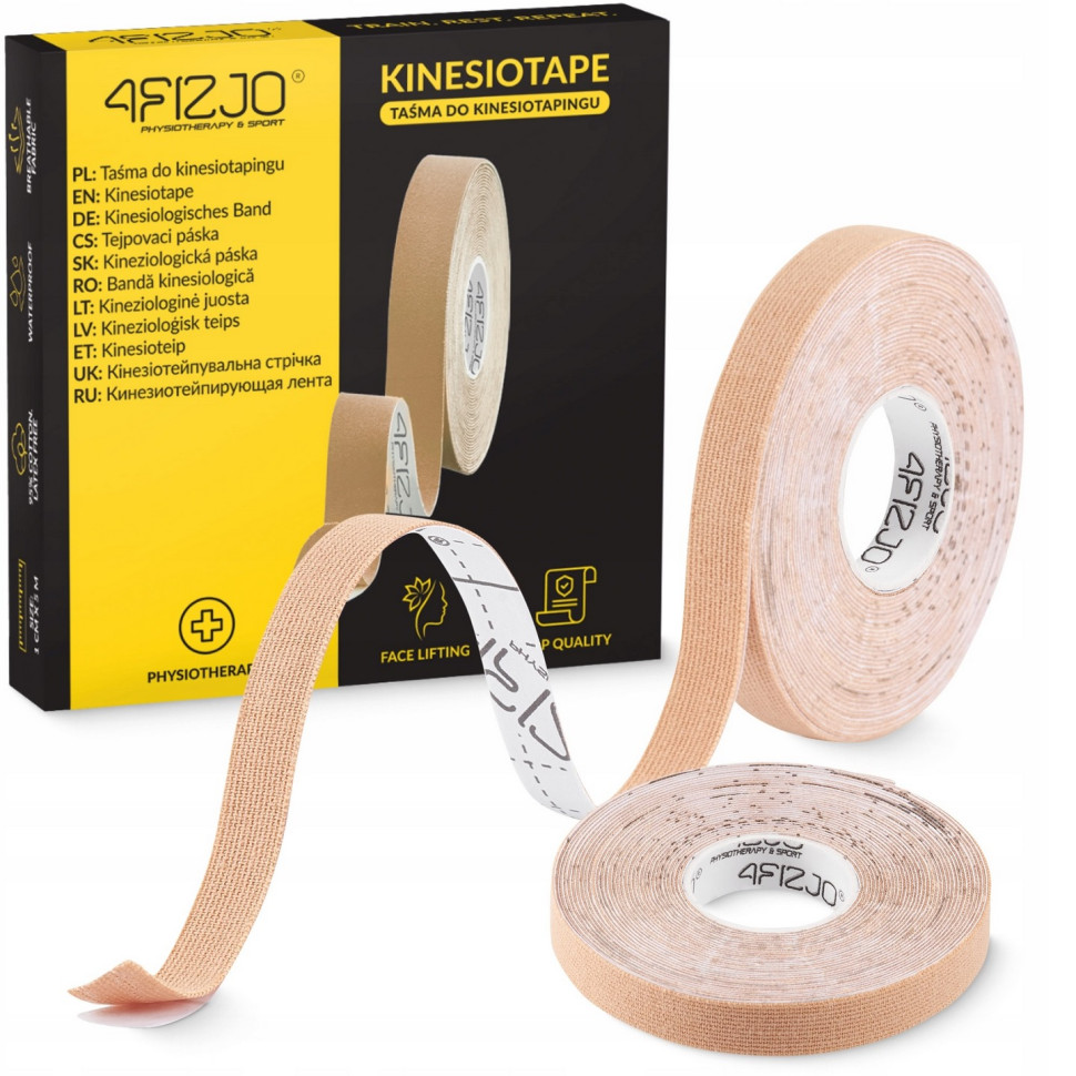 Стрічка кінезіологічна (кінезіо тейп) 4FIZJO P-5905973400800 Biege 1 см x 5 м, кінезіо тейп
