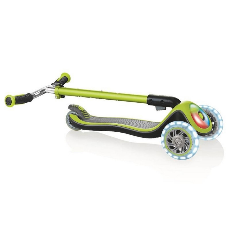 Детский трехколесный самокат ELITE PRIME GLOBBER 444-806 зеленый, колеса с подсветкой