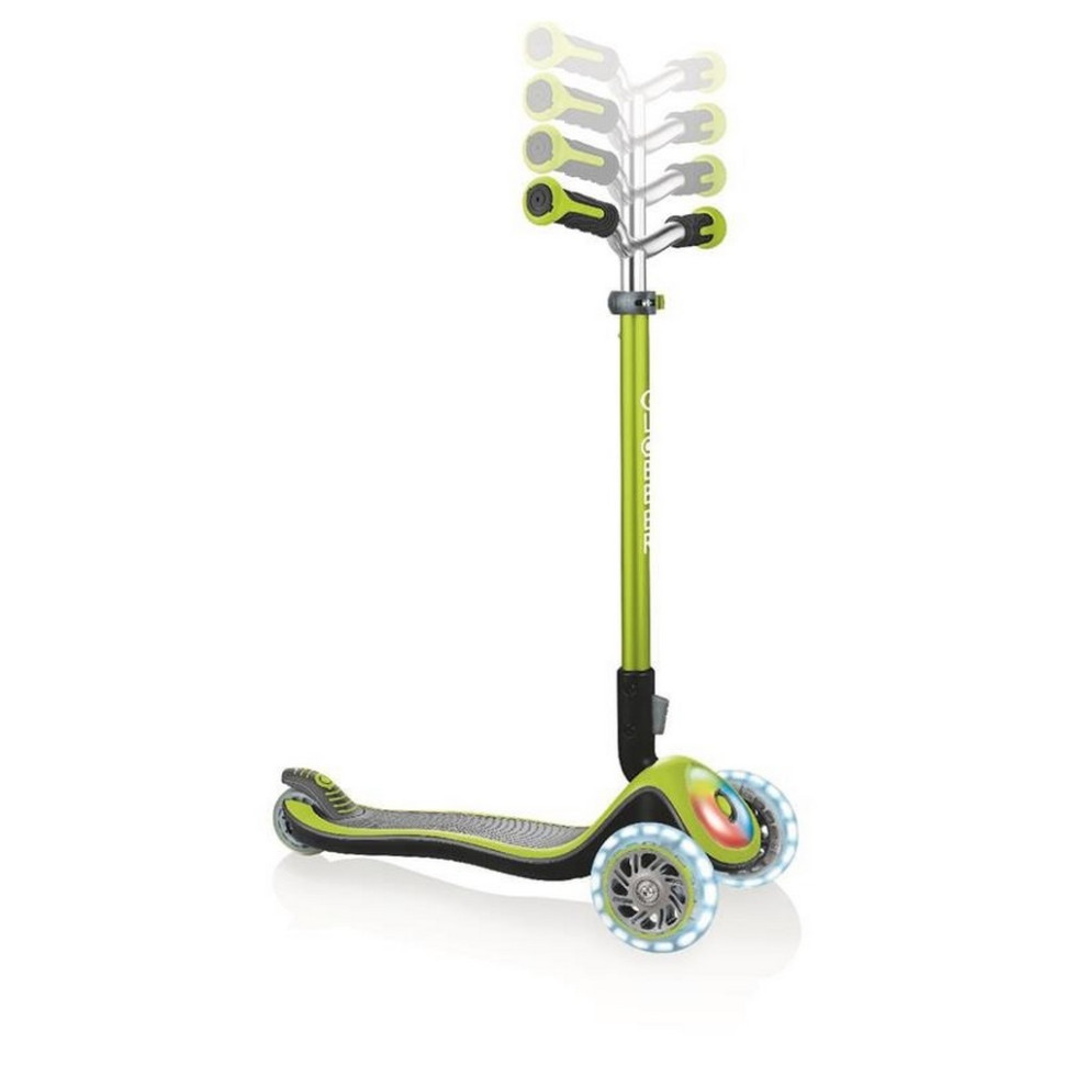 Детский трехколесный самокат ELITE PRIME GLOBBER 444-806 зеленый, колеса с подсветкой