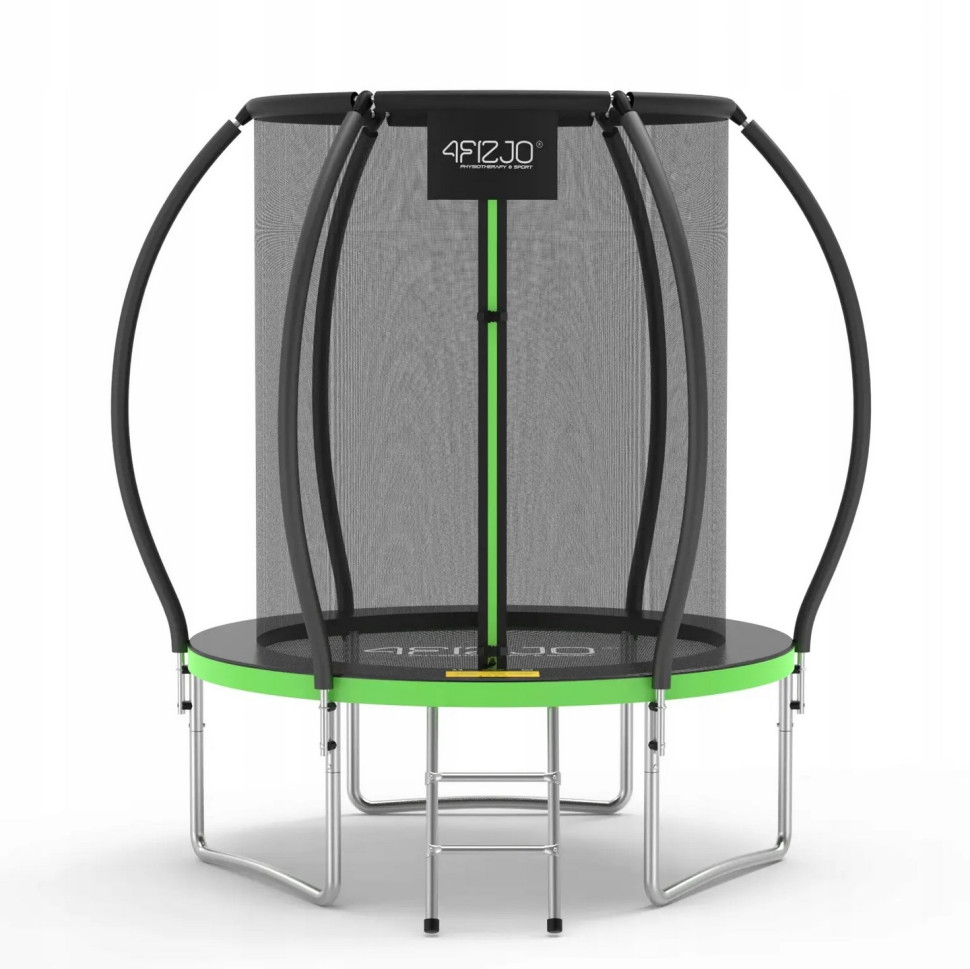 Батут із внутрішньою сіткою Premium 4FIZJO 4FJ0602, 6FT 183 см, Black/Green