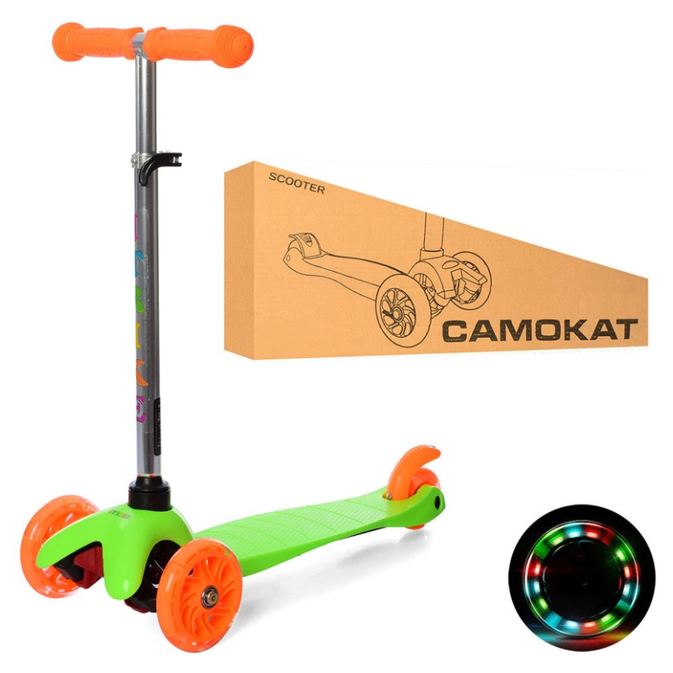 Дитячий самокат iTrike BB 3-013-4-C-GR MINI колеса, що світяться