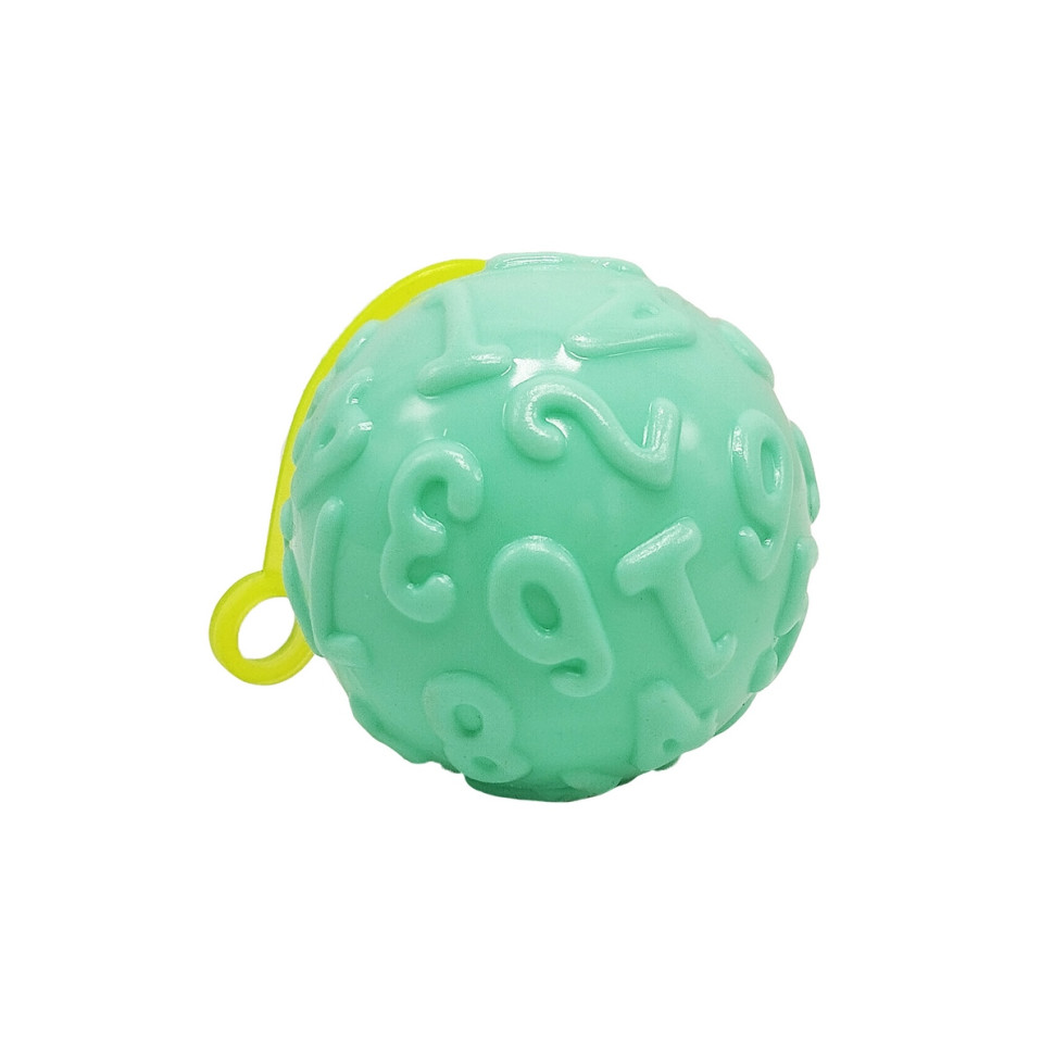 Мяч детский Bambi MS 4286(Turquoise) 7,5 см, текстурный, пищалка, мерцает