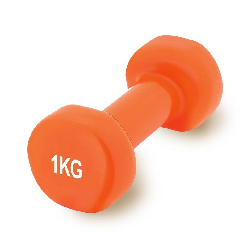 Гантель виниловая PowerPlay PP_4103_1kg, Оранжевая 1 кг