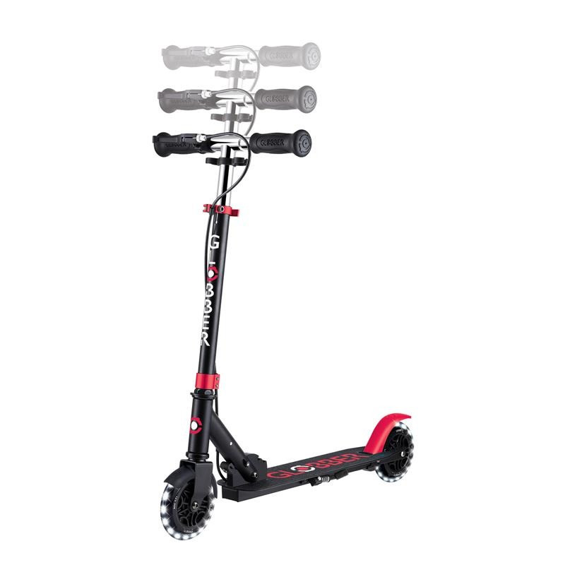 Самокат двоколісний FLOW ELEMENT JUNIOR LIGHTS GLOBBER 729-102 чорно-червоний