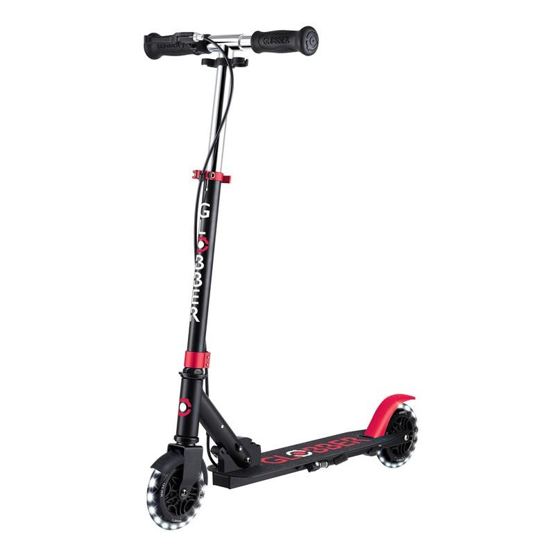 Самокат двоколісний FLOW ELEMENT JUNIOR LIGHTS GLOBBER 729-102 чорно-червоний