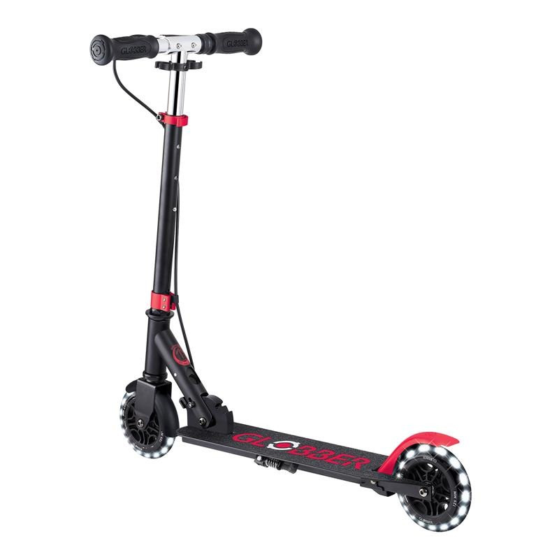 Самокат двоколісний FLOW ELEMENT JUNIOR LIGHTS GLOBBER 729-102 чорно-червоний
