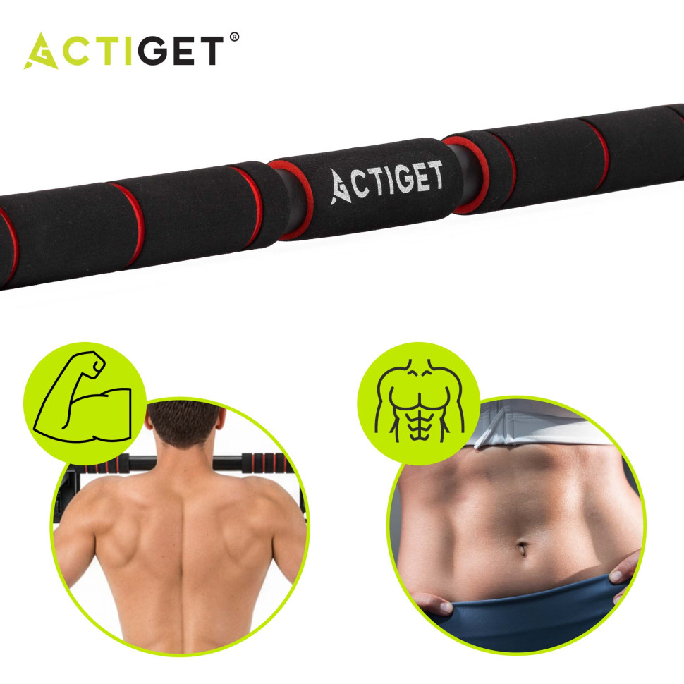 Турнік розсувний Actiget ACT0167 Black/Red 62-100 см, до 300 кг