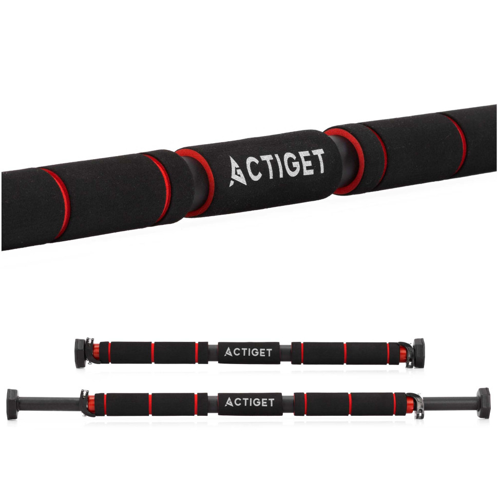 Турнік розсувний Actiget ACT0167 Black/Red 62-100 см, до 300 кг