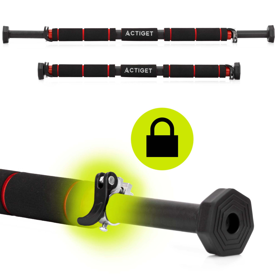 Турнік розсувний Actiget ACT0167 Black/Red 62-100 см, до 300 кг