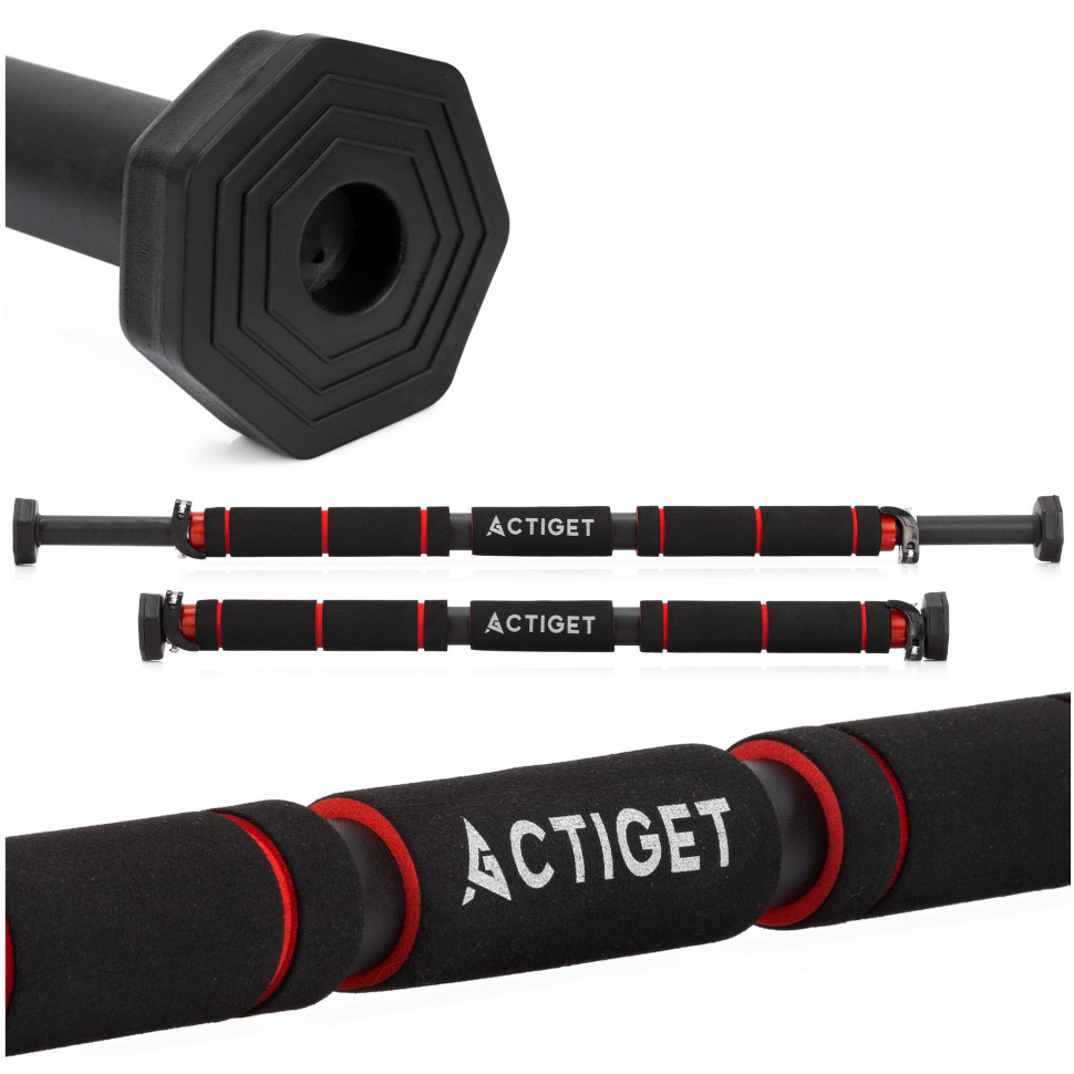 Турнік розсувний Actiget ACT0167 Black/Red 62-100 см, до 300 кг
