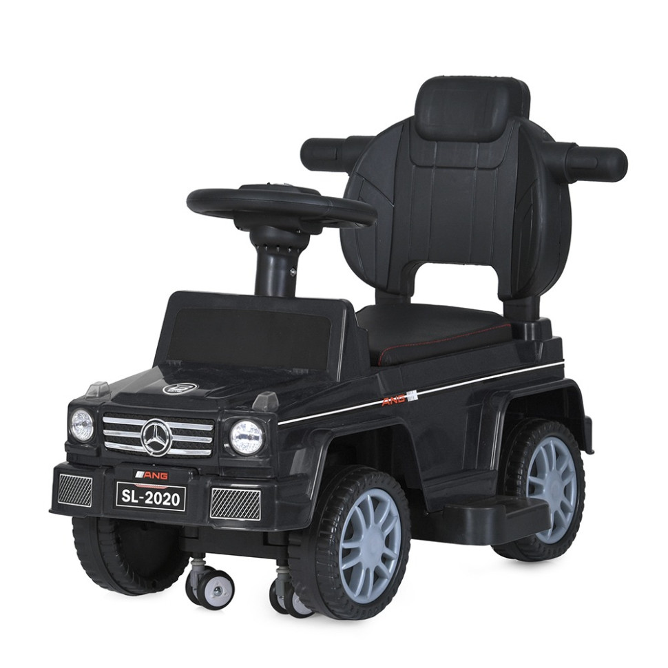 Детская каталка-толокар Bambi Racer M 5046L-2 черный, c родительской ручкой