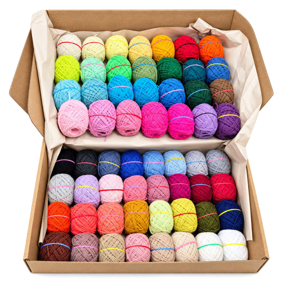 Большой набор для вязания игрушек Candy-yarn CY22_15573_10657, 60 цветов по 12 грамм