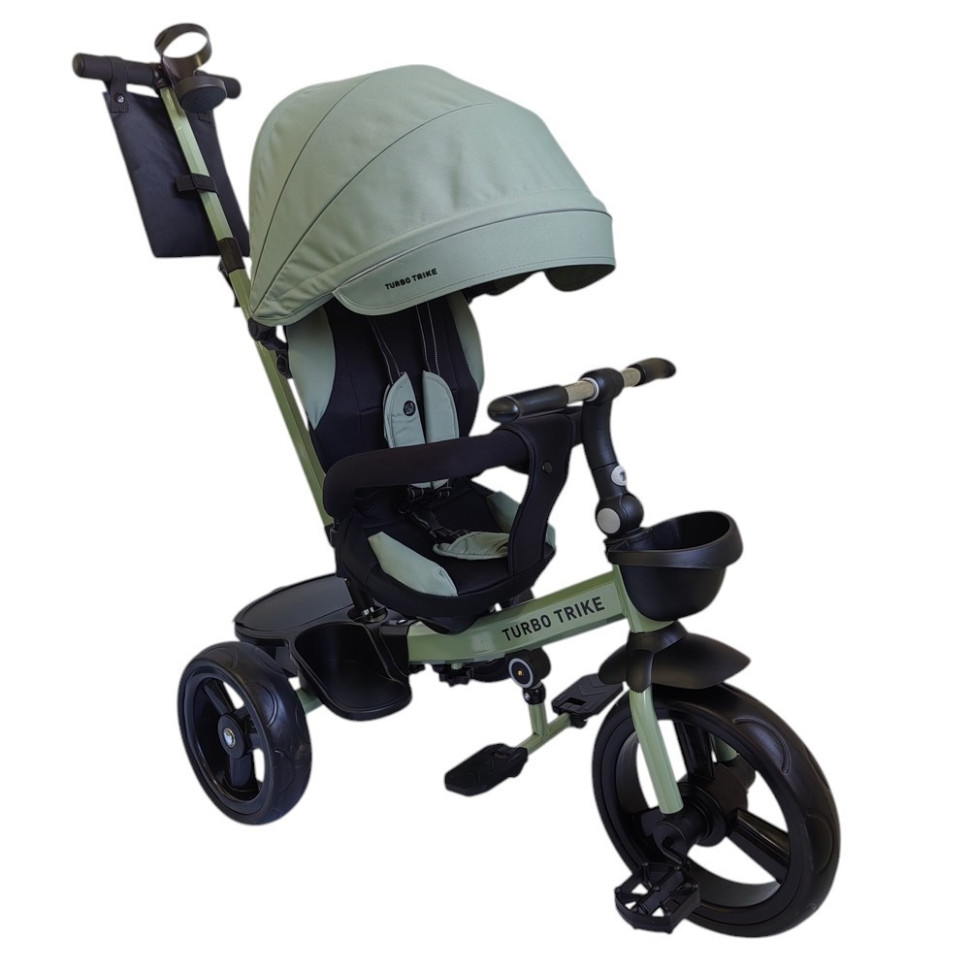 Велосипед детский трехколесный Turbo Trike MT 1001-1 Frost Green с родительской ручкой